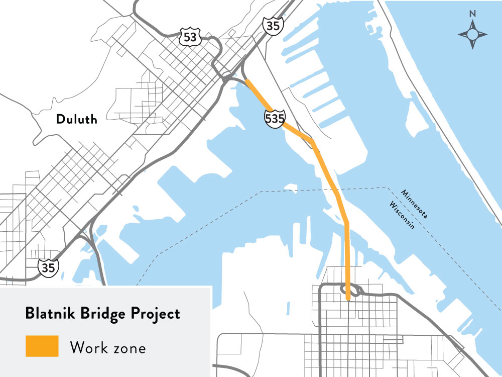A rendering of the Blatnik Bridge location.