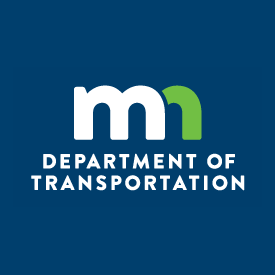 MnDOT vertical logo in white and green