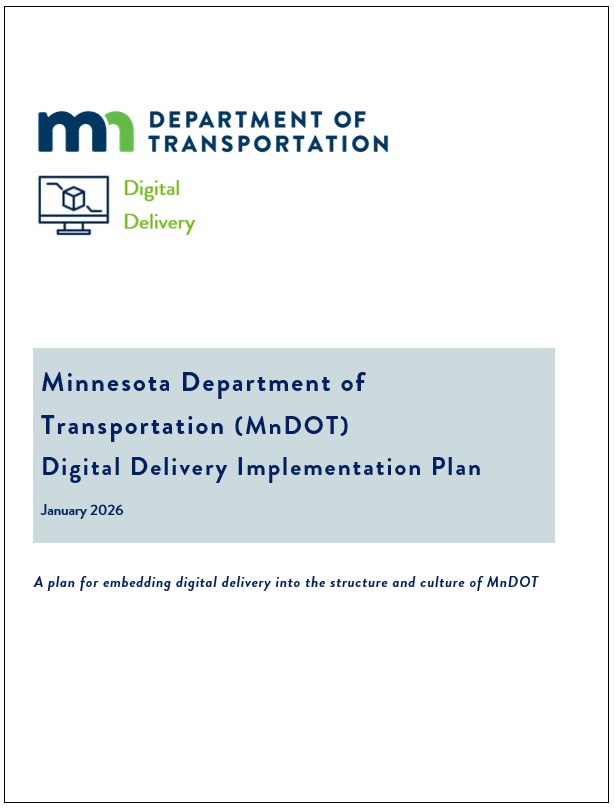 Cover of the Minnesota Department of Transportation Digital Delivery Implementation Plan