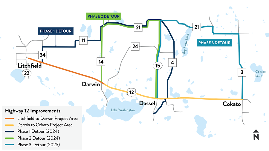 Map of Litchfield to Dassal projects-Hwy 12